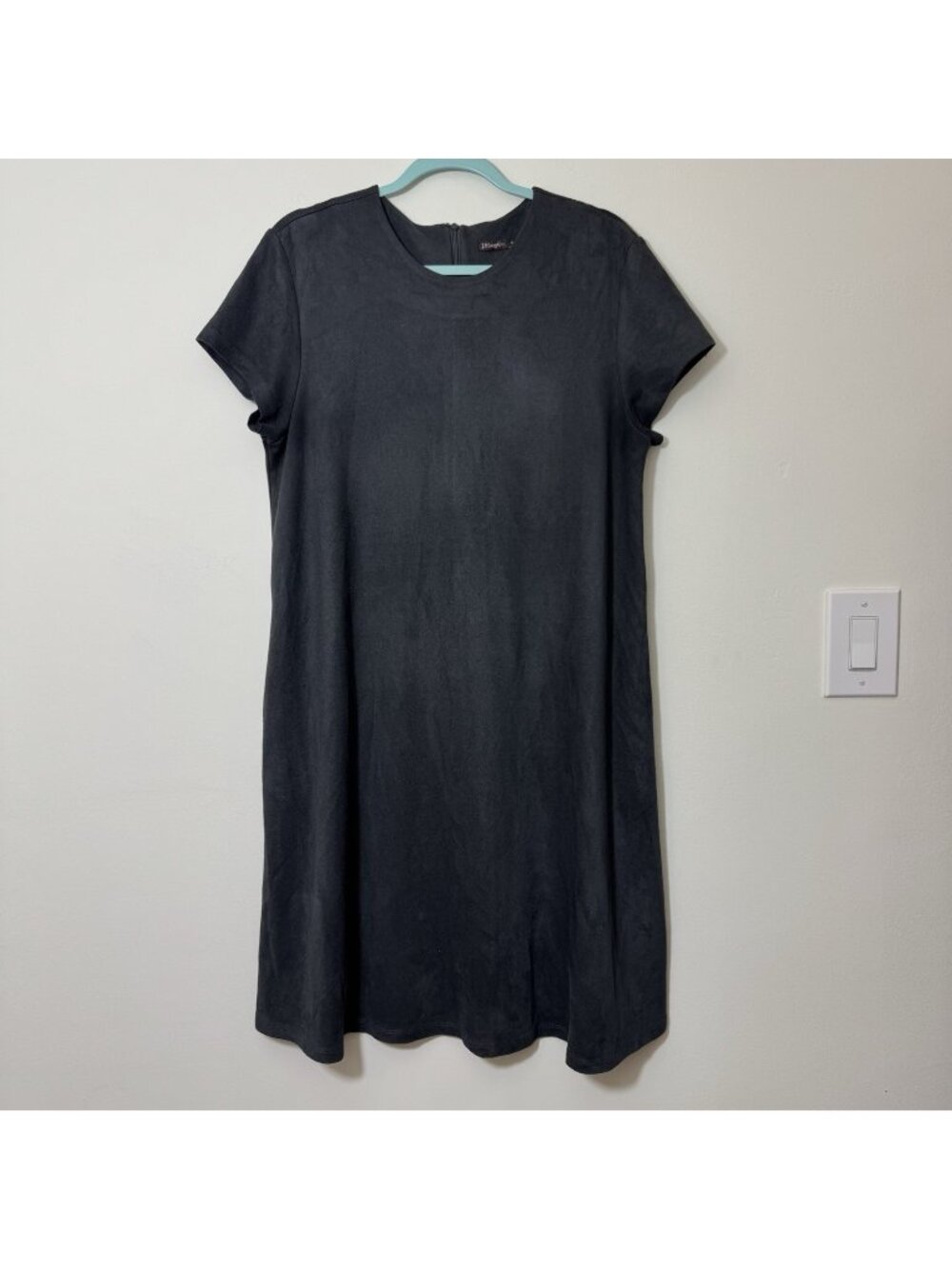 J. McLaughlin Women’s Vegan Suede Dress Size XL Short Sleeve Stretch Pockets